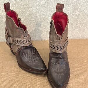 Bed Stu Brown Leather Ankle Boots
